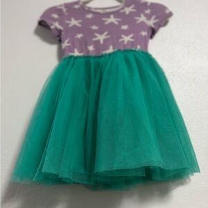 Starry Purple and Green Kids Casual Dress